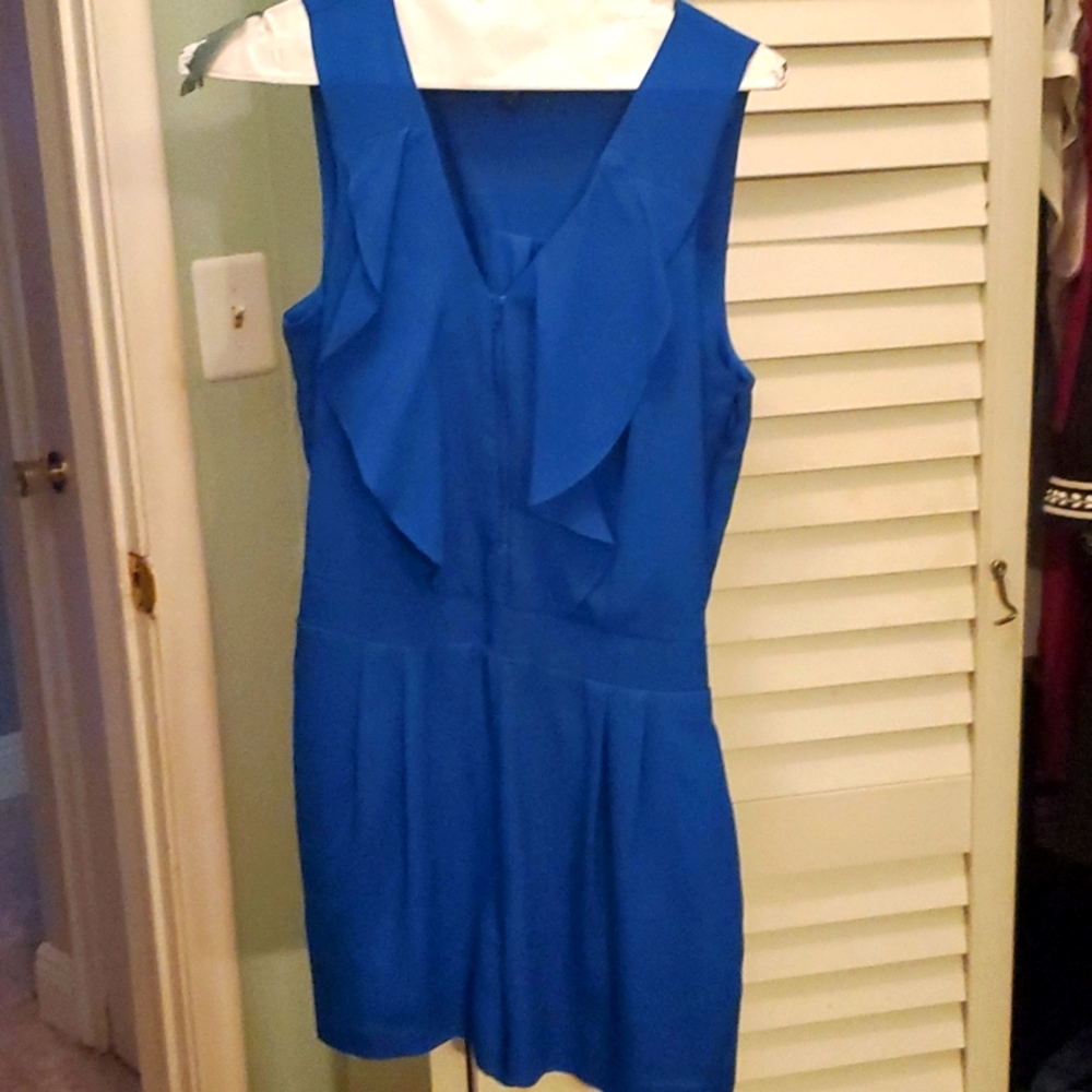 Express V-Neck Romper with Ruffle